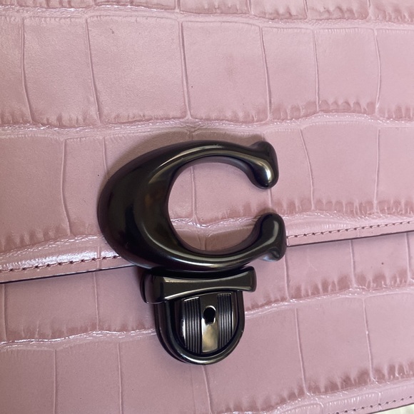 Coach pink embossed croc studio shoulder crossbody bag - Picture 9 of 13